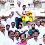 தொழிலதிபர் ஜோசப் லூயிஸ் தலைமையில்  இளைஞர் காங்கிரஸ் புதிய நிர்வாகிகள் அடைக்கலராஜ் சிலைக்கு மாலை அணிவித்து மரியாதை செலுத்தினர்:-