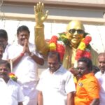 கலைஞரின் 102வது பிறந்த நாளை முன்னிட்டு அவரது சிலைக்கு வடக்கு மாவட்ட செயலாளர் காடுவெட்டி தியாகராஜன் மாலை அணிந்து மரியாதை செலுத்தினர்:-