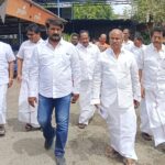 மணப்பாறை பகுதியில் காங்கிரசுக்கு சொந்தமான இடங்களை ஆய்வு செய்த முன்னாள் மத்திய அமைச்சர்  கே.வி.தங்கபாலு மற்றும் குழுவினர்:-