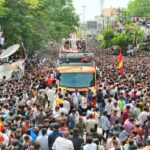 திருச்சியில் இரண்டு அமைச்சர்கள் இருந்தும் பிரயோஜனம் இல்லை – தவெக தலைவர் விஜய் பேச்சு:-
