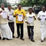 திருச்சி பஞ்சப்பூர் மார்க்கெட்டில்  காந்தி மார்க்கெட் சிறு, மொத்த வியாபாரிகளுக்கு கடை ஒதுக்க வேண்டும் தலைவர் கமலக்கண்ணன் தலைமையில் கலெக்டரிடம் வியாபாரிகள் மனு:-