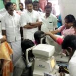 மேக்ஸி விஷன் கண் மருத்துவமனை மற்றும் சதீஷ் அகாடமி பள்ளி இணைந்து நடத்திய இலவச கண் பரிசோதனை முகாமை அமைச்சர் அன்பில் மகேஷ் தொடங்கி வைத்தார்:-