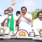 திருச்சி மேற்கு தொகுதி திமுக வேட்பாளர் அமைச்சர் கே என் நேரு உதயசூரியன் சின்னத்தில் வாக்கு  சேகரித்தார்:-